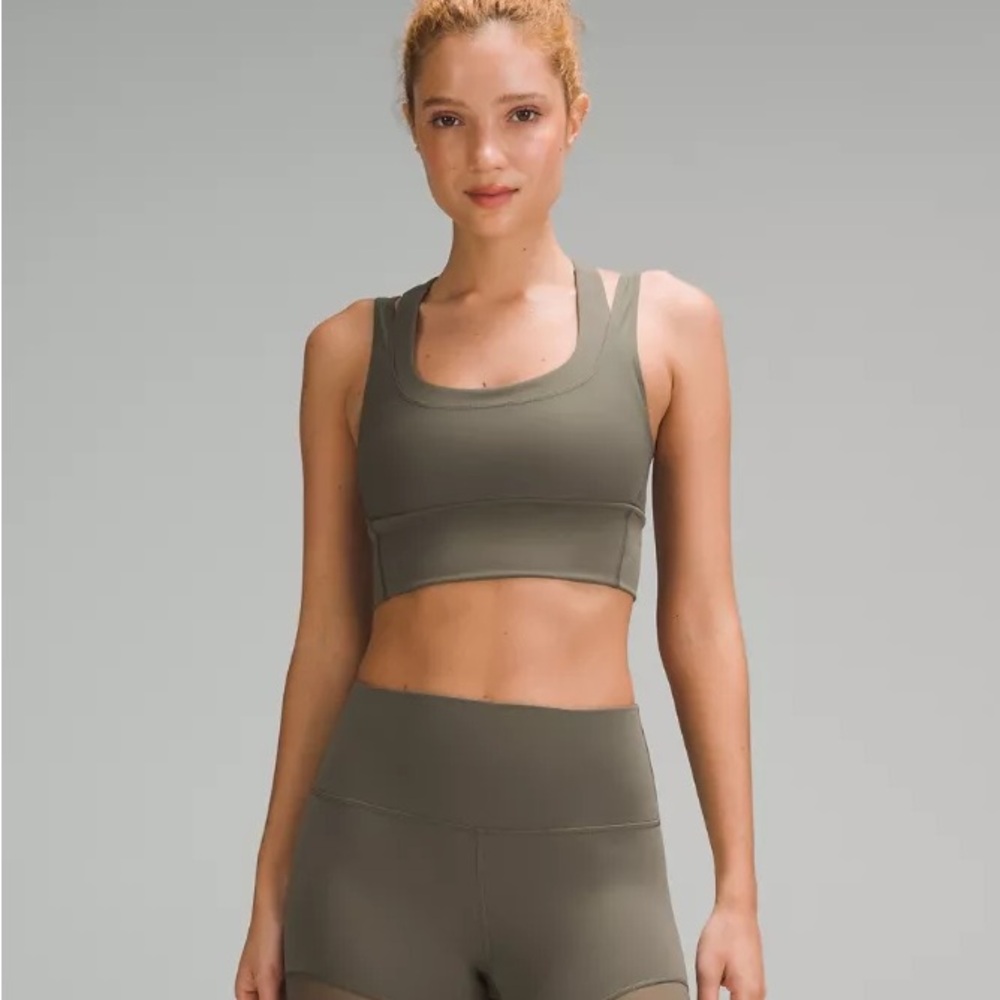 Lululemon Wunder Train Mesh Racerback Bra - army green. Worn once